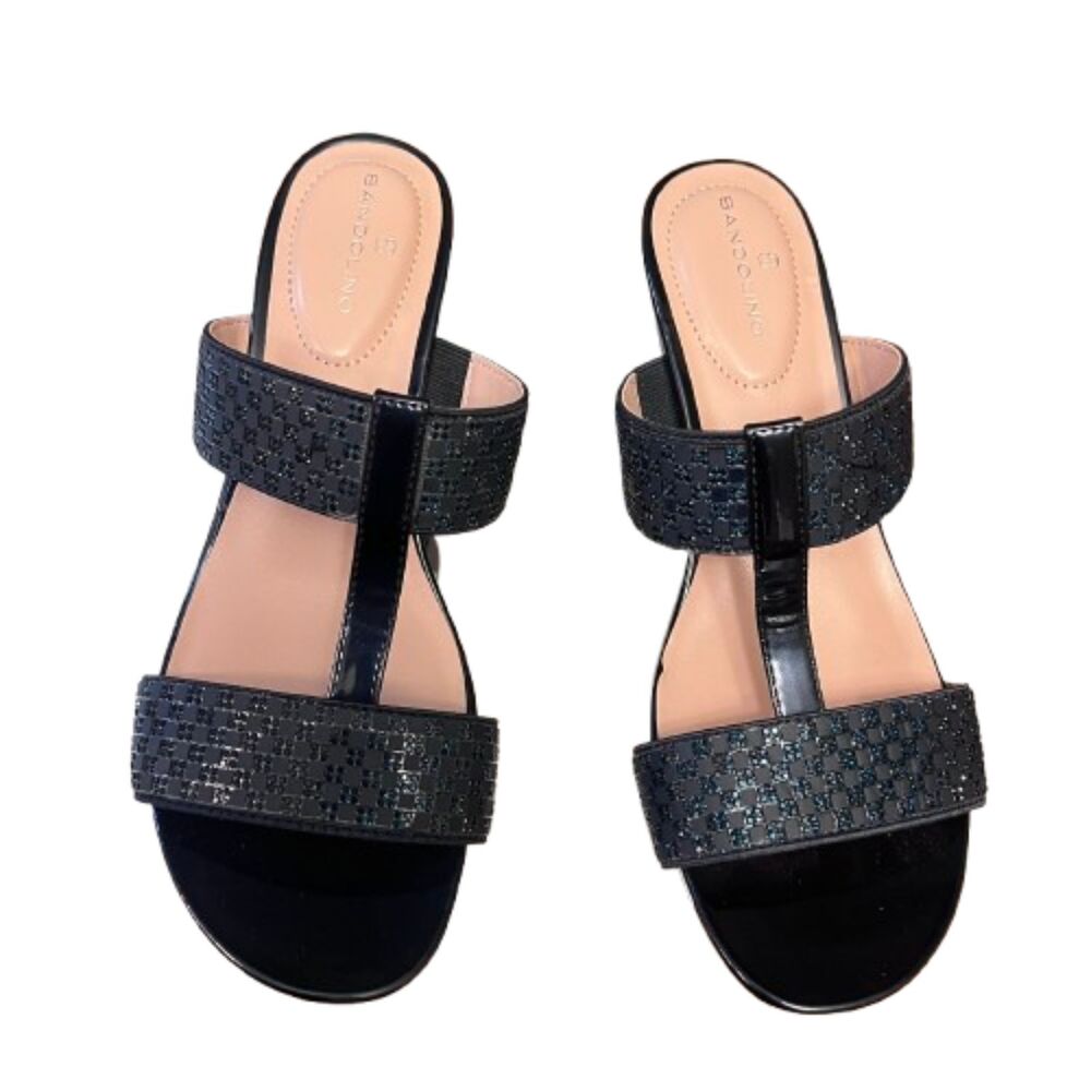 Bandolino NWOB Women's Lluvit Crystal-Encrusted Wedge Heeled Sandals Size 7.5M - Picture 4 of 7